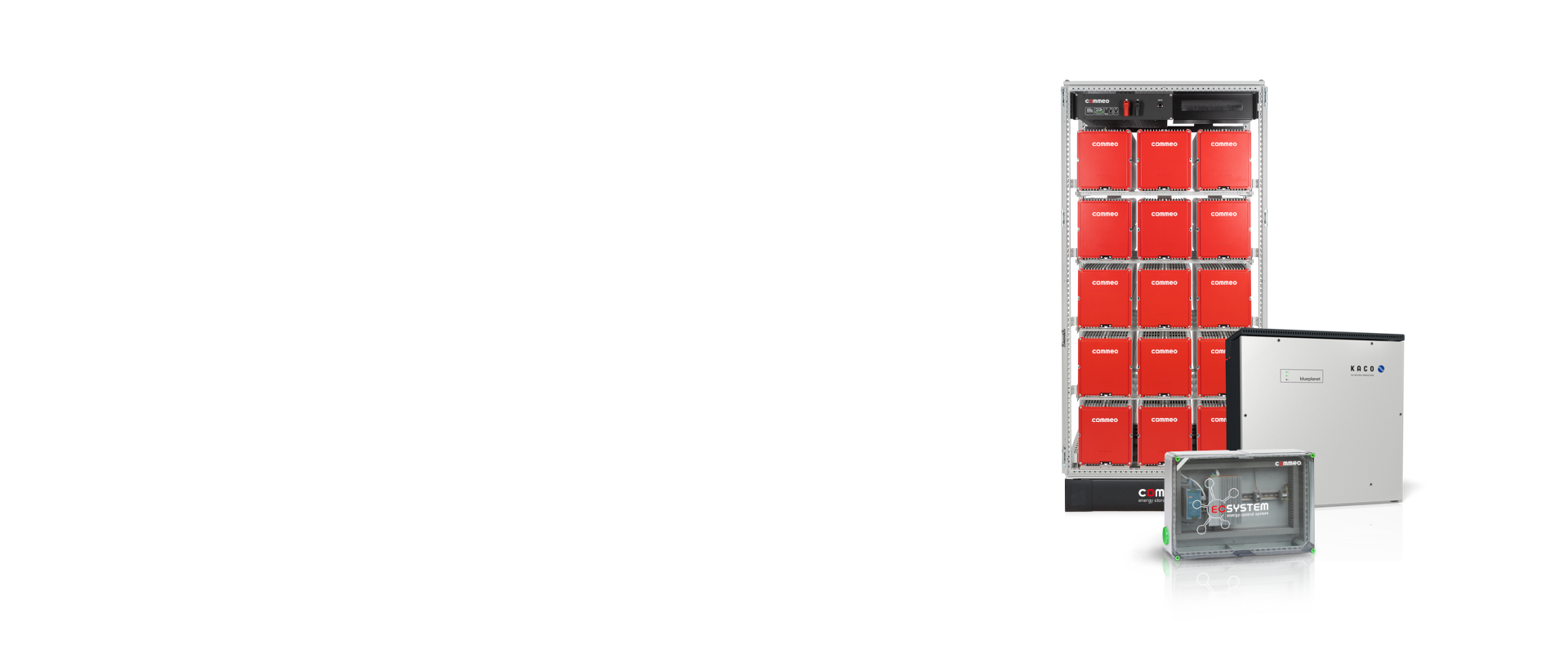 Rotes Commeo Indoor-Batteriespeichersystem